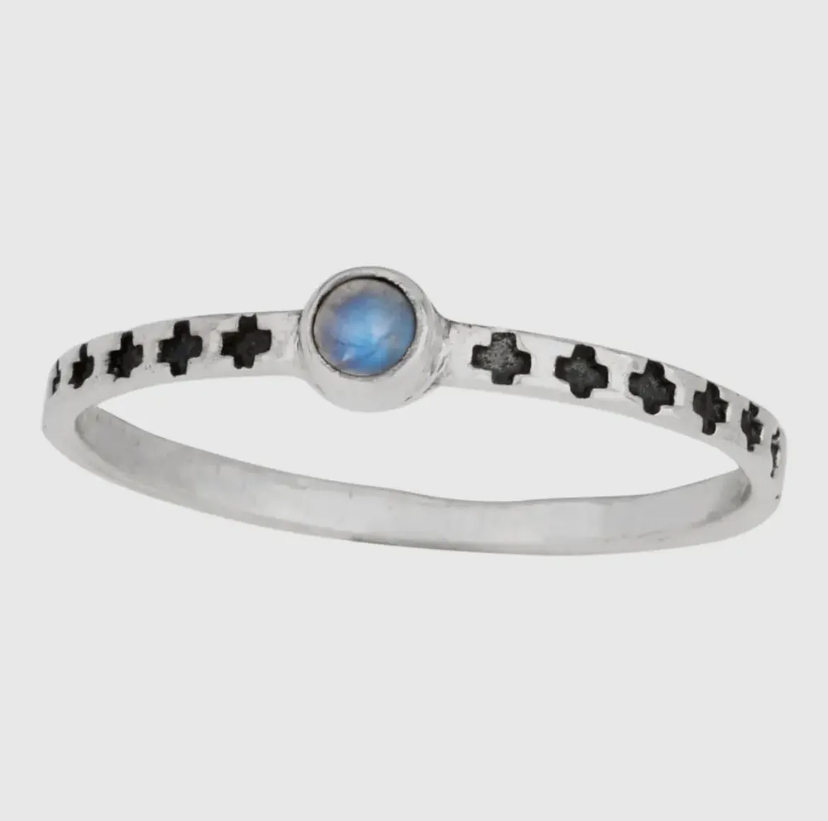 Moon Spec Stacking Ring in Silver