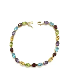 Multi-Color Oval Stone Bracelet