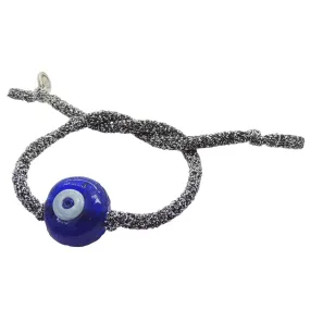 Multicolour Glass Evil Eye Nugget Glitter Cord Bracelet