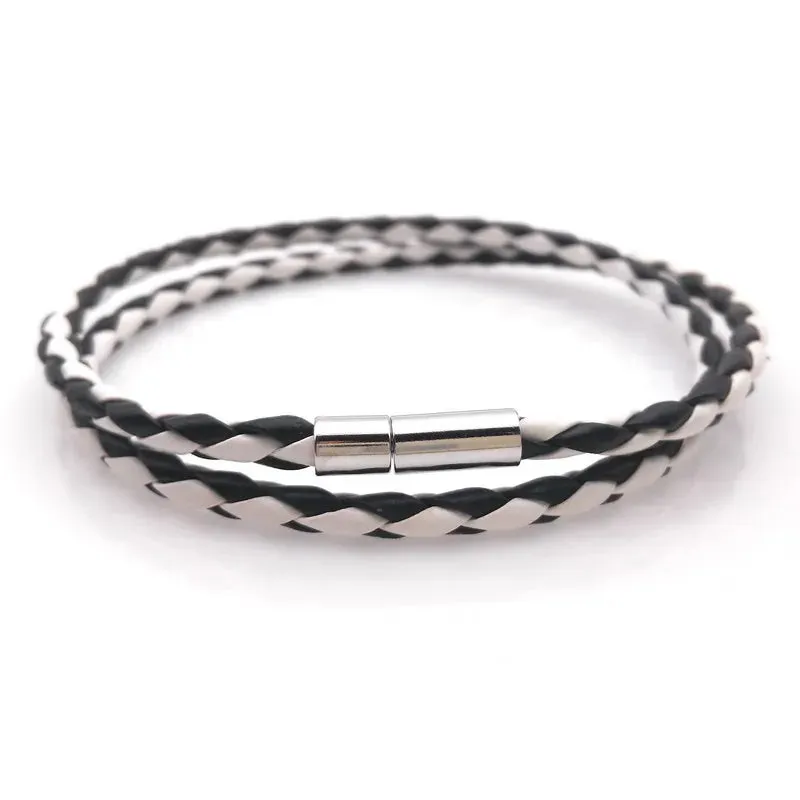 New 32 Style! 2023 Latest Popular Leather Bracelet For Men Charm Vintage Black White Bracelet Braided Bracelet Jewelry