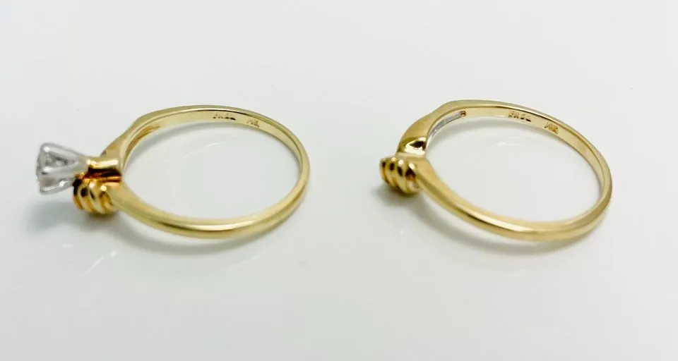 New! Pair of Natural Diamond 14k Engagement Rings!