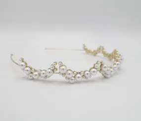 pearl arch headband bridal hair accessories for women