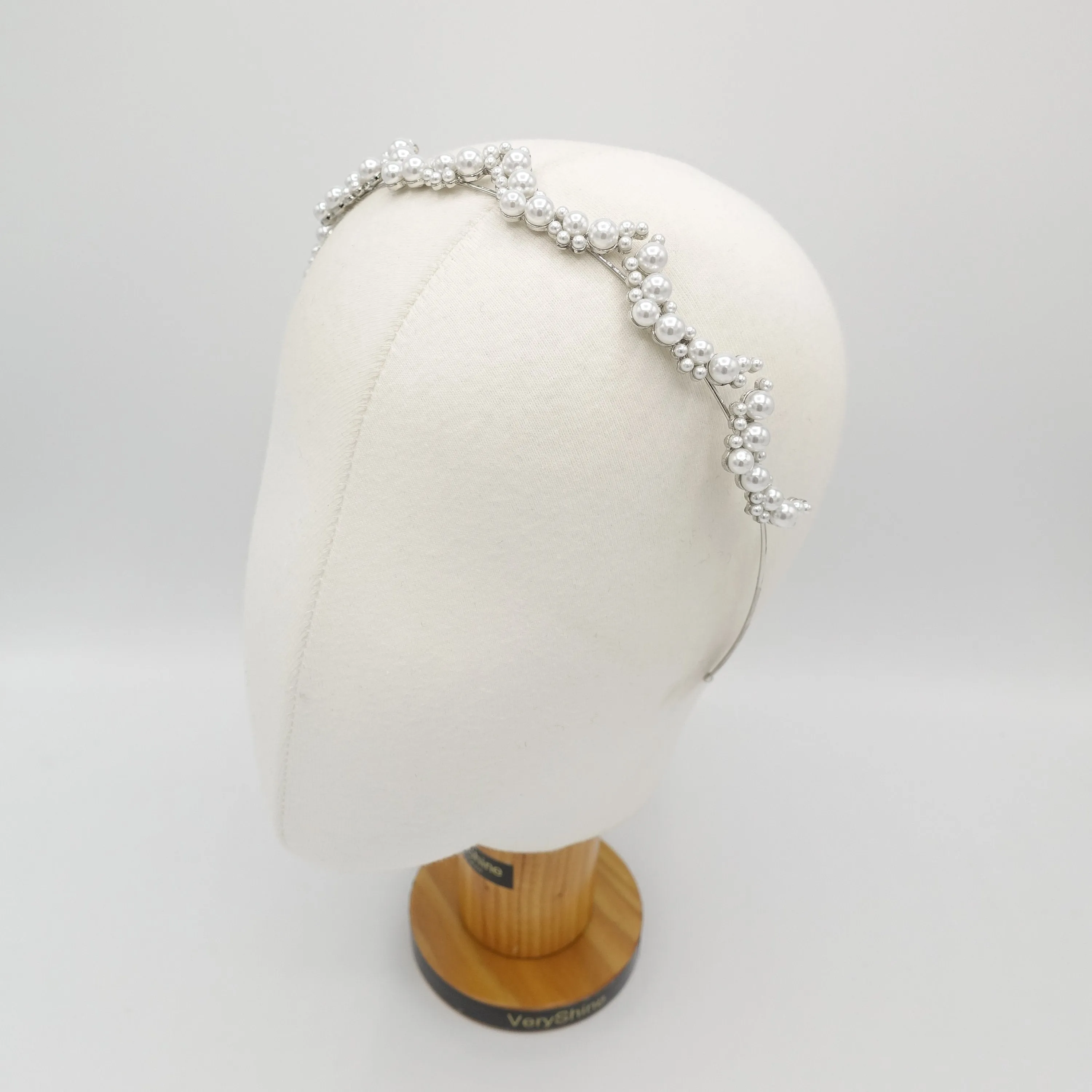 pearl arch headband bridal hair accessories for women