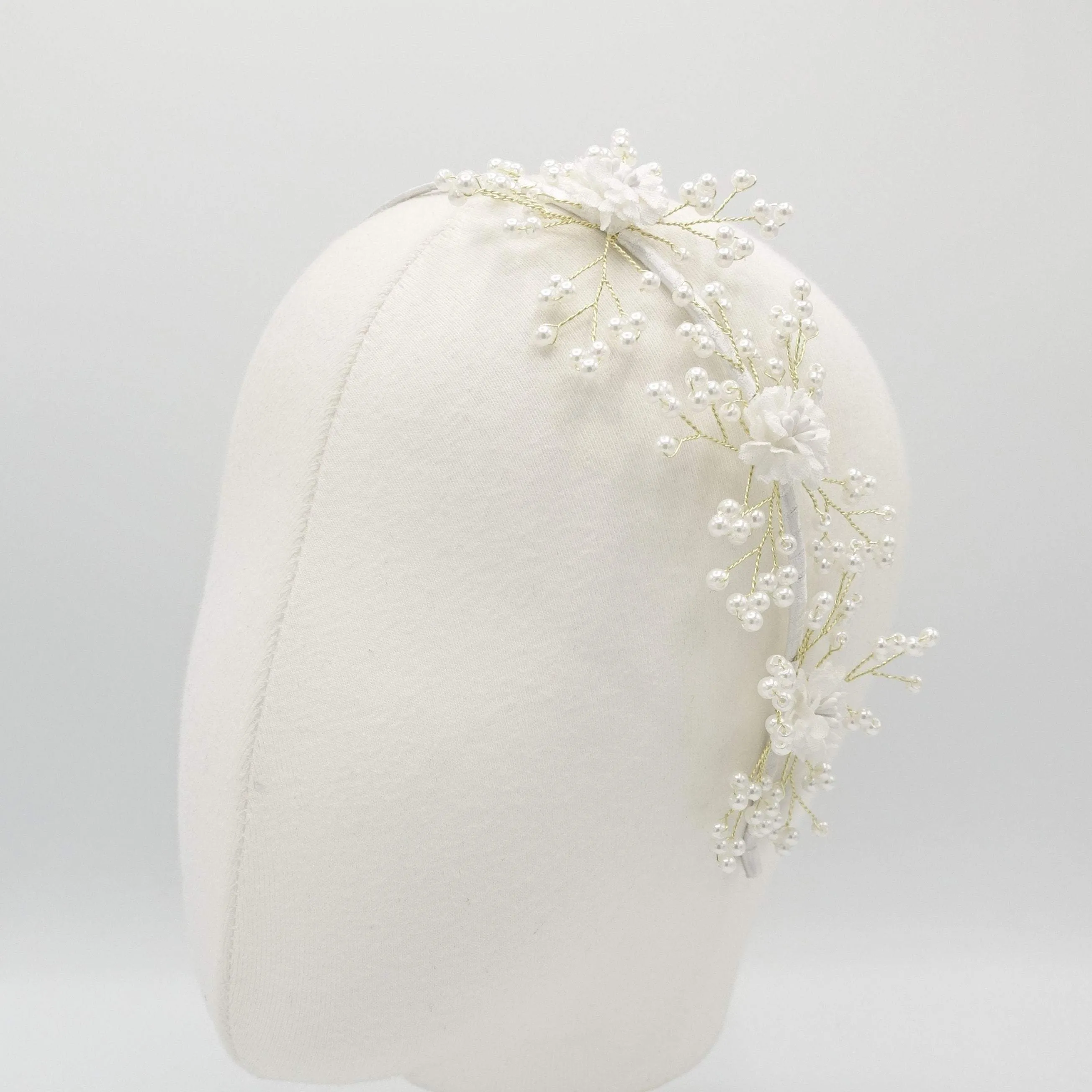 pearl branch headband bridal flower hairband for wedding