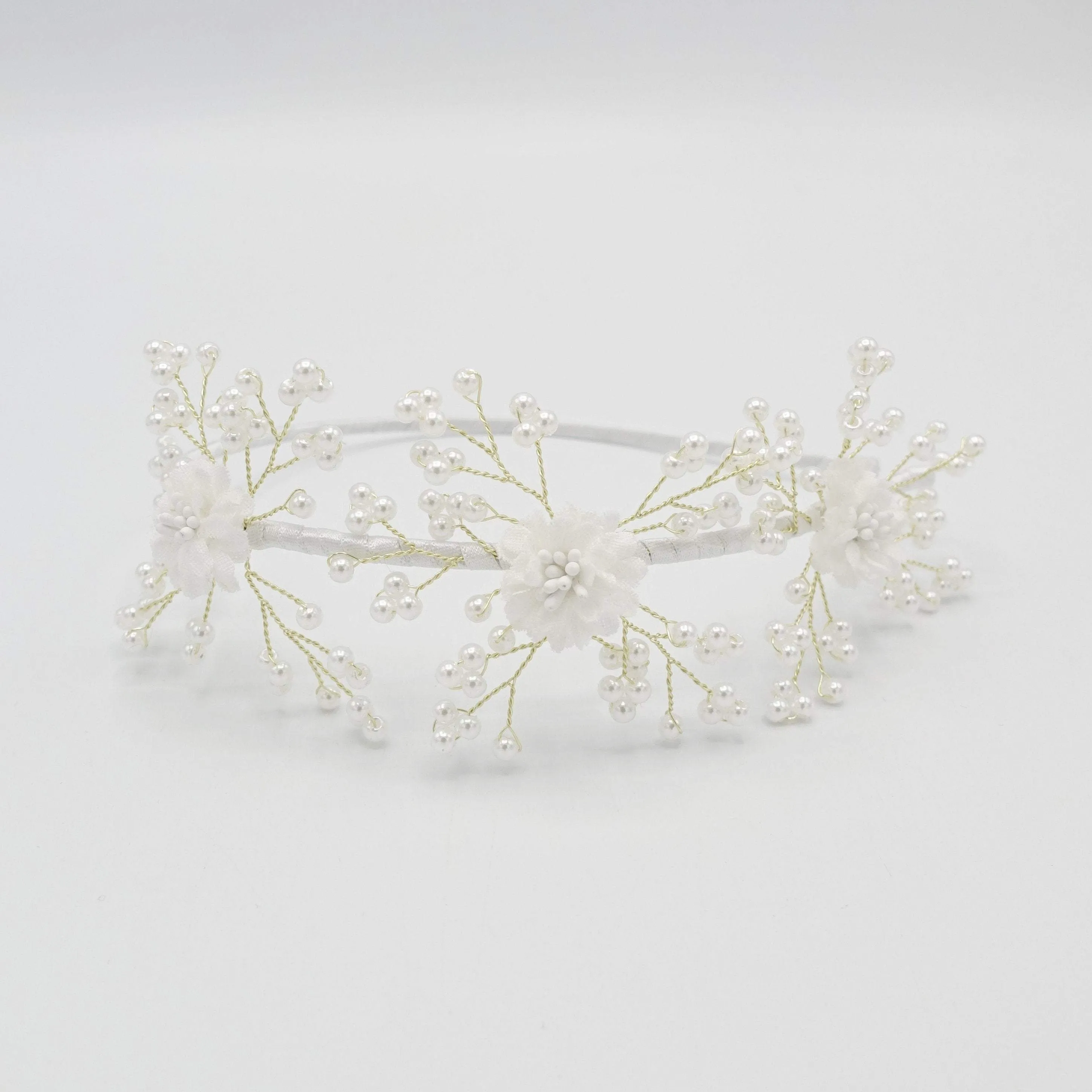 pearl branch headband bridal flower hairband for wedding