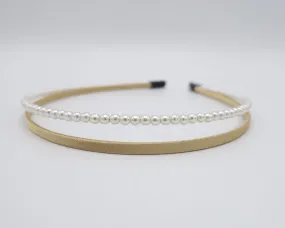 pearl satin double headband