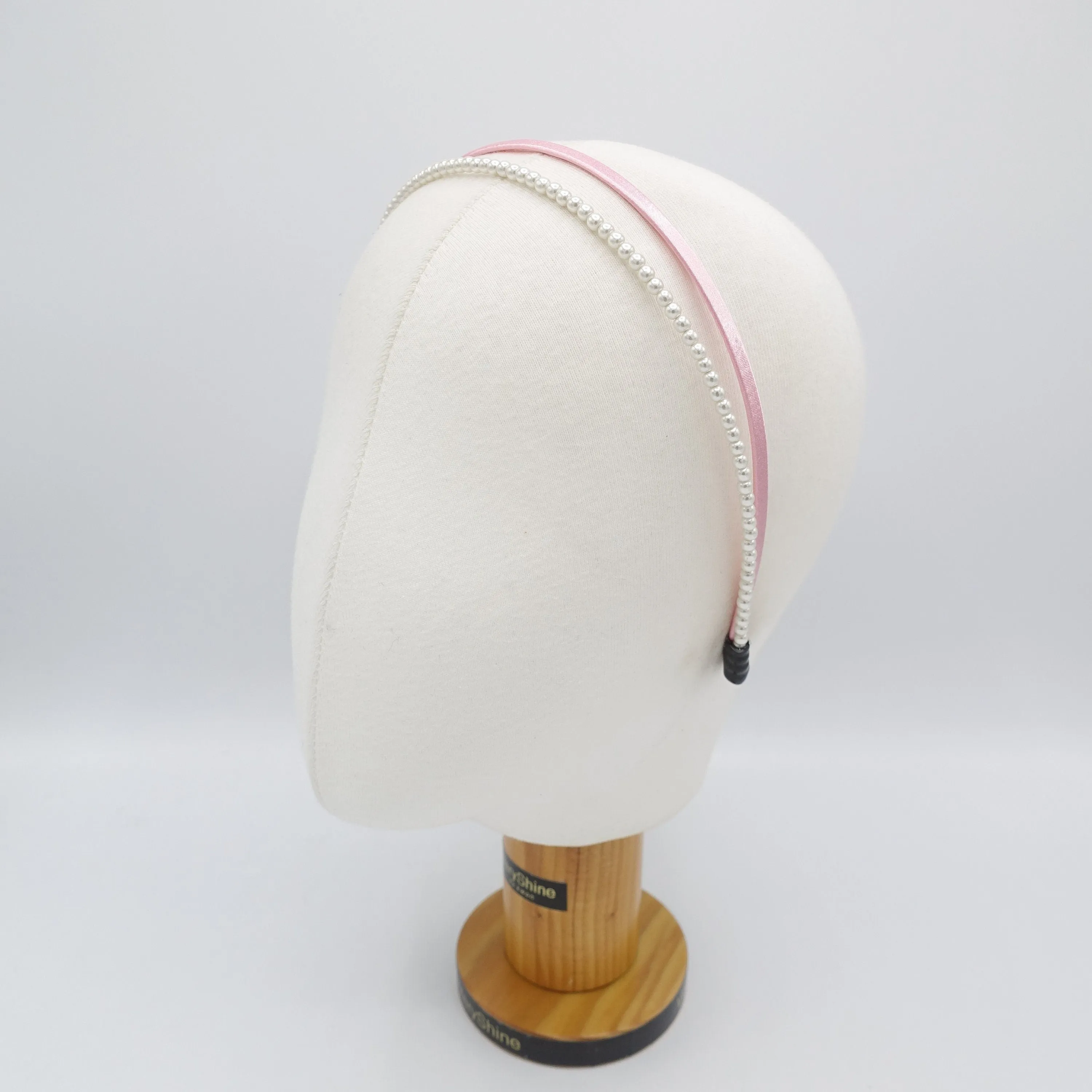 pearl satin double headband