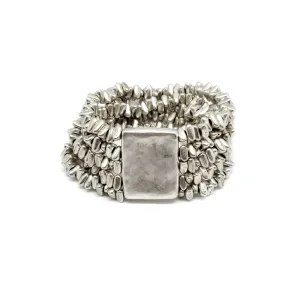 Pewter Strands Stretch Bracelet