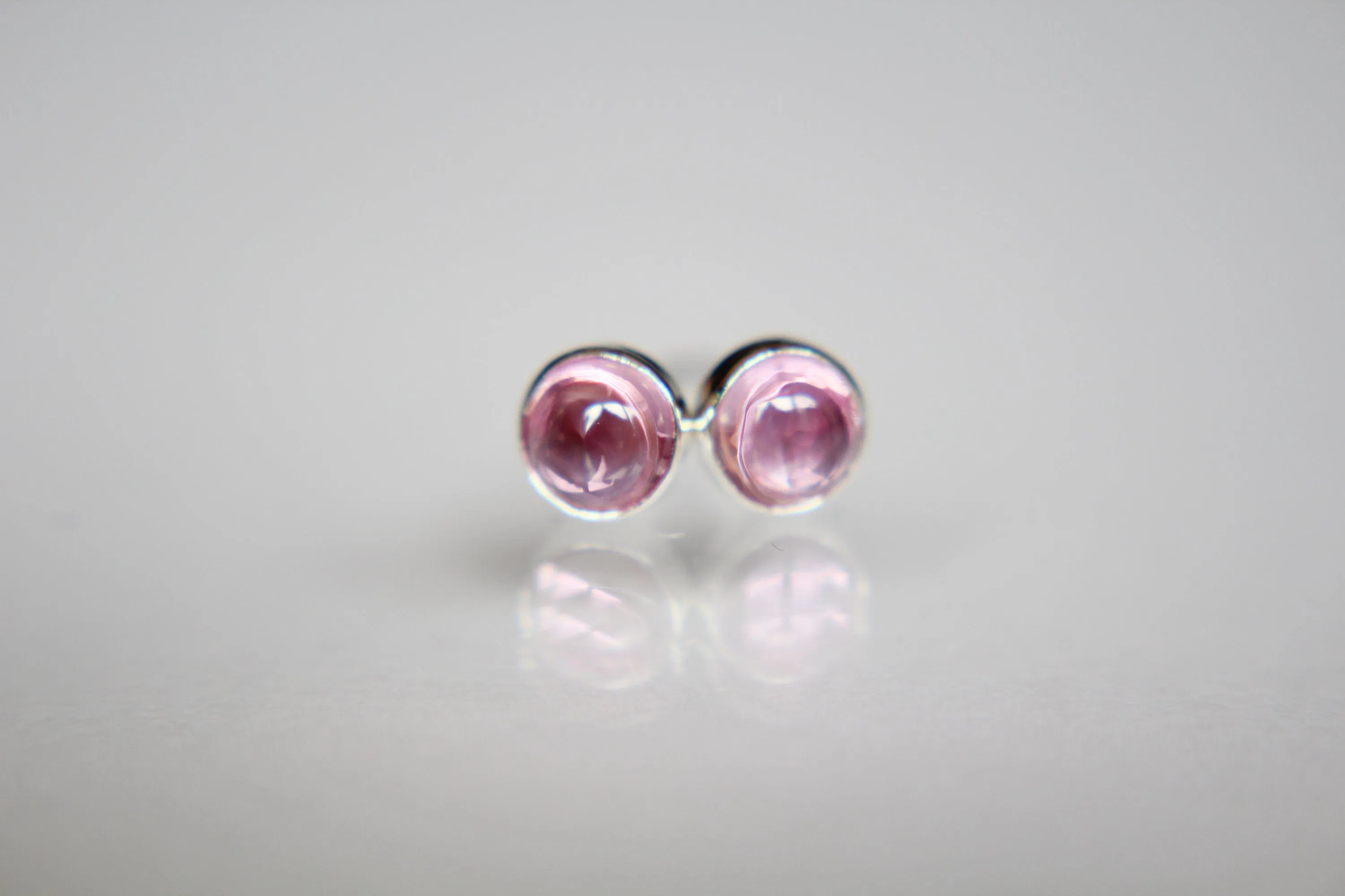 Pink Sapphire Earrings, Gemstone Earrings, Sterling Earrings, Post Earrings, Pink Post Earrings, Small Earrings, Minimalist Earrings, Gift