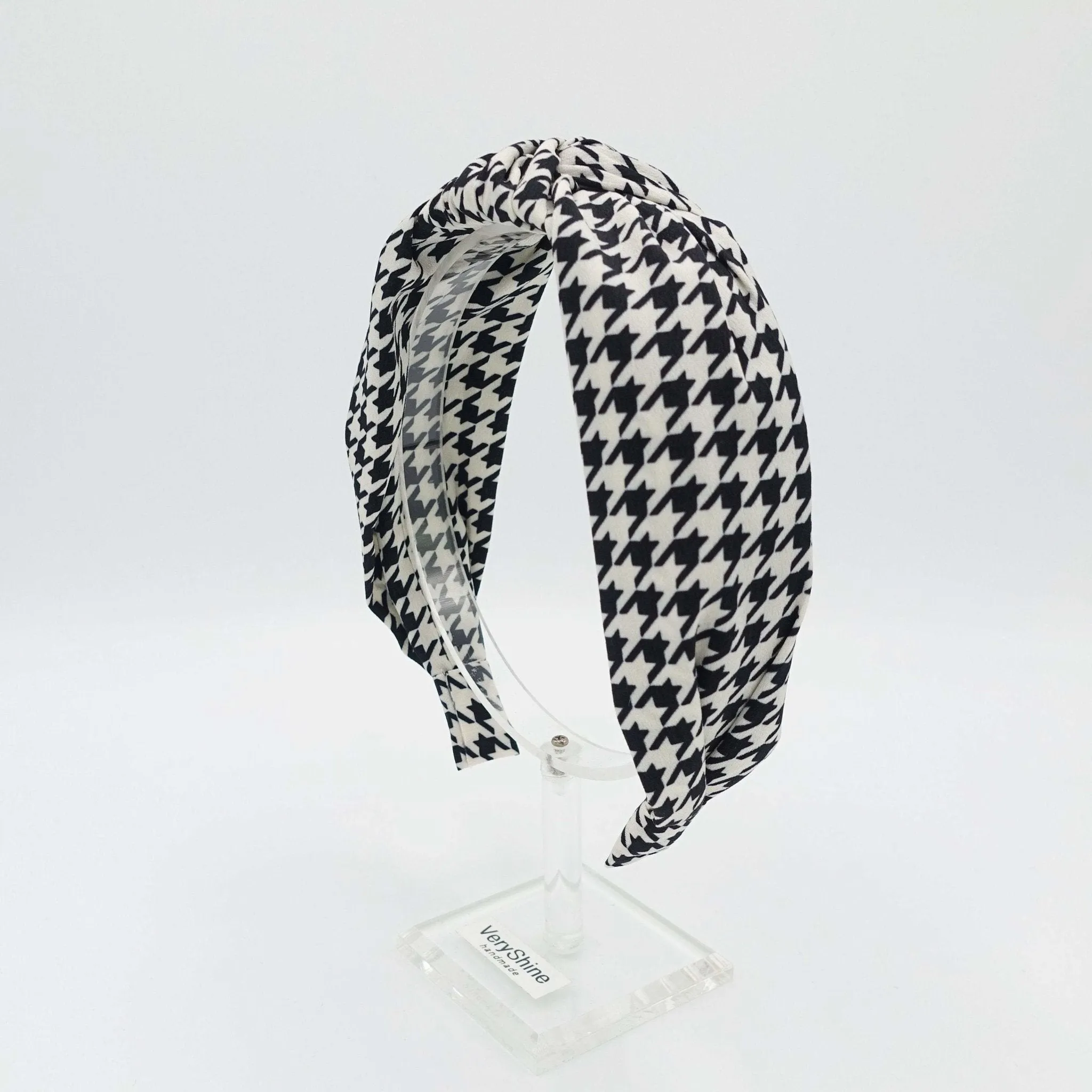 plaid check knotted headband casual woman hairband hair accessories