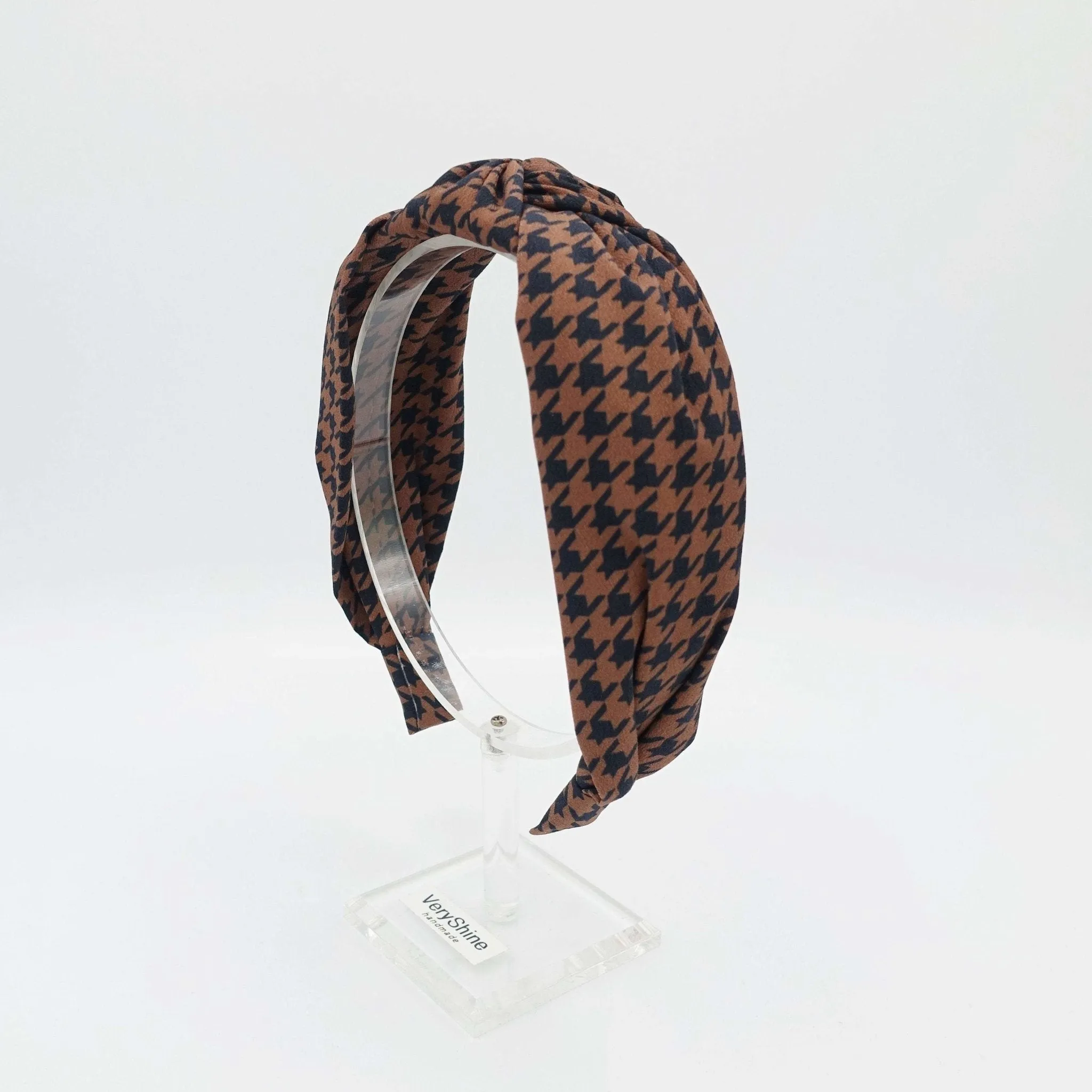 plaid check knotted headband casual woman hairband hair accessories