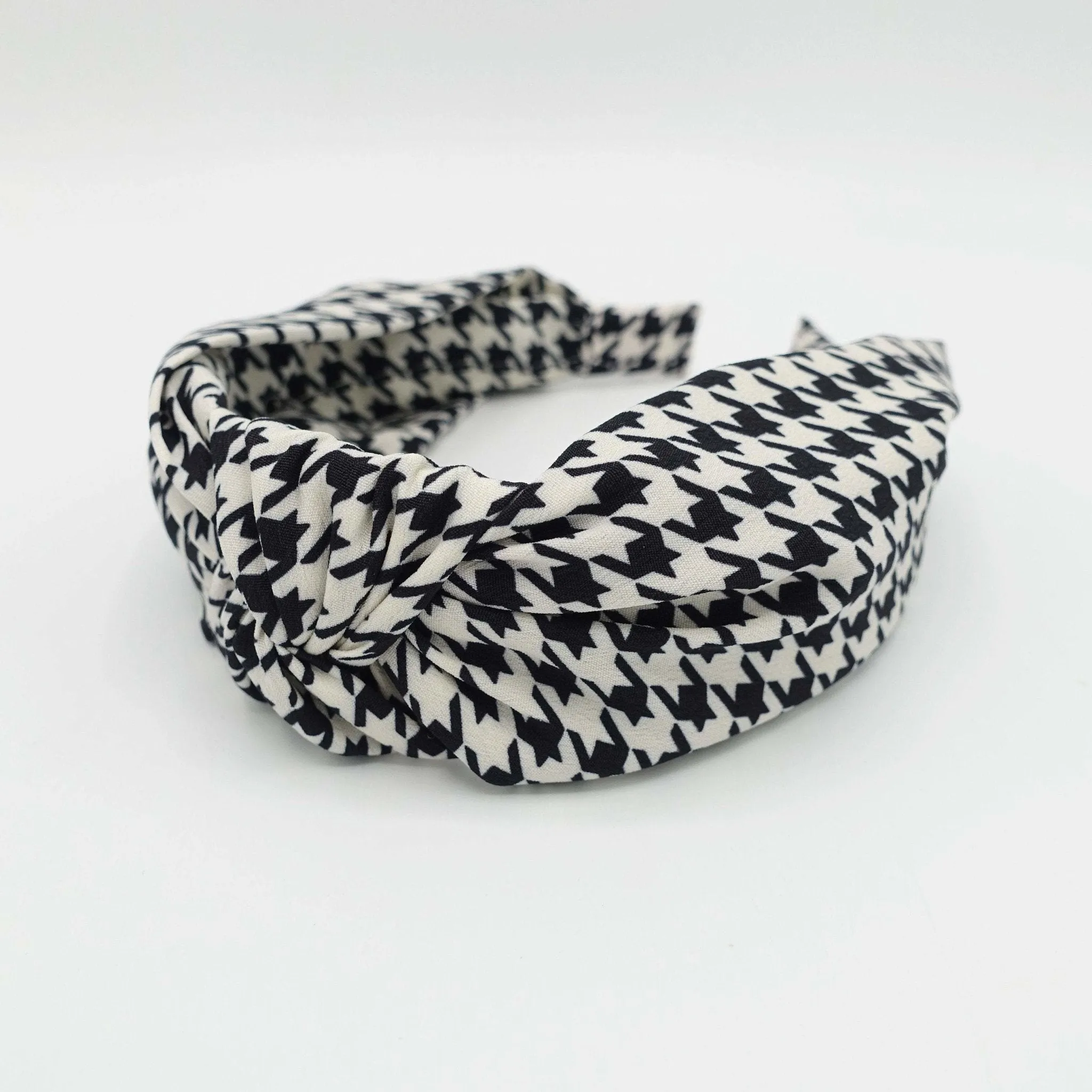 plaid check knotted headband casual woman hairband hair accessories