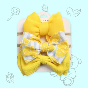 Polka Tots Lemon Bow Headband Set - Yellow