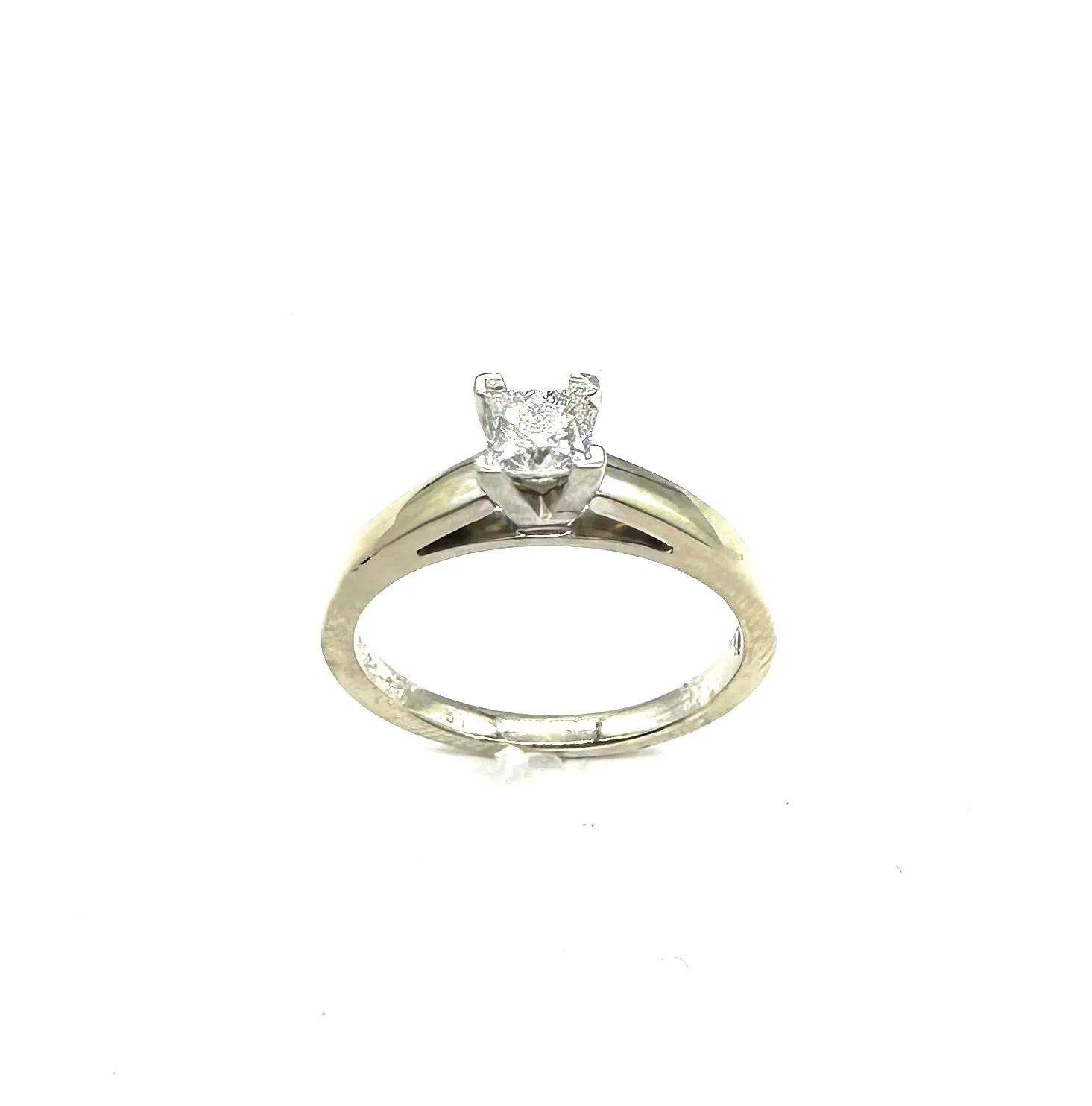 Princess Cut 40 PTW Cathedral Set Diamond Ring