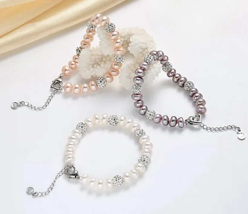 "Kirsten" - Natural Pearl Bridal Bracelet - More Colors