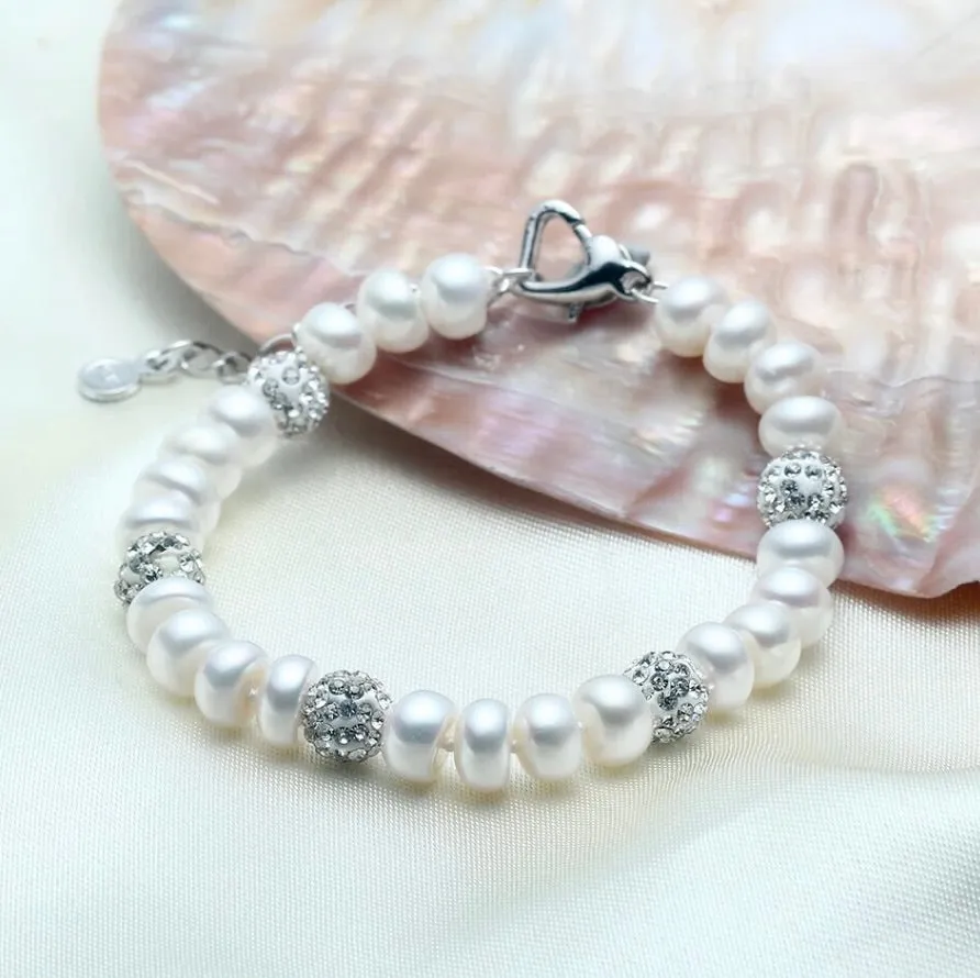 "Kirsten" - Natural Pearl Bridal Bracelet - More Colors