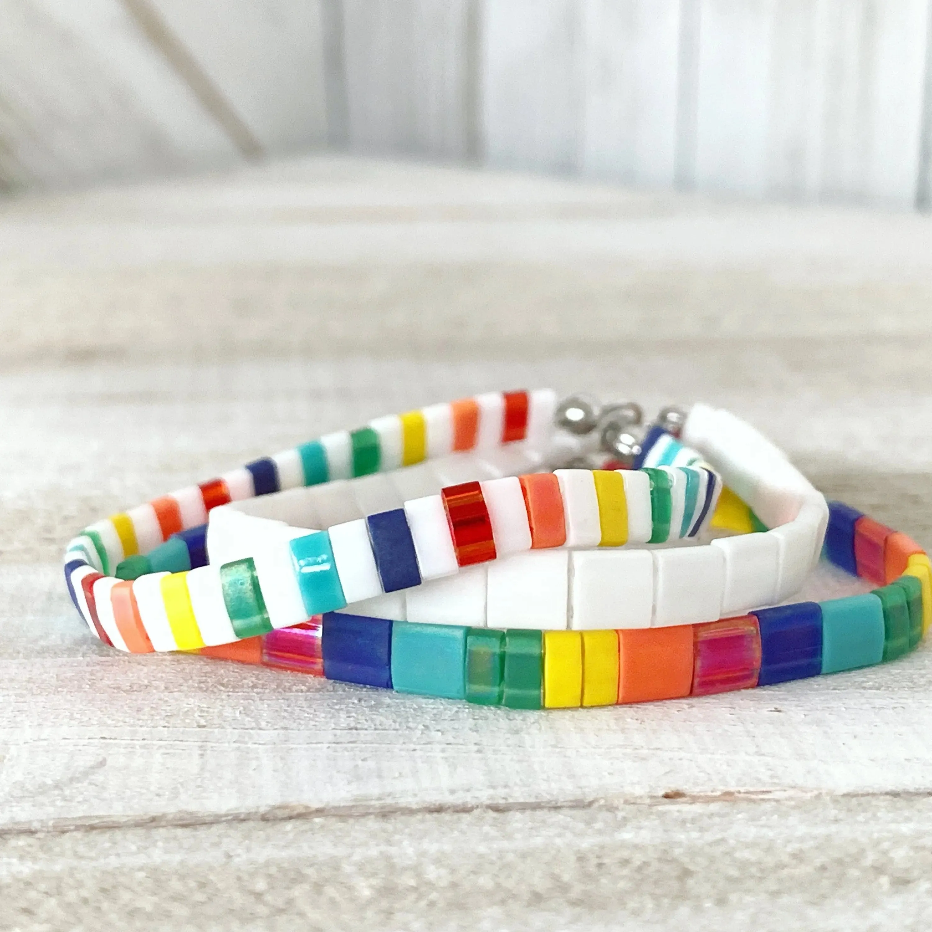 RAINBOW - Tila Bead Bracelets Stack