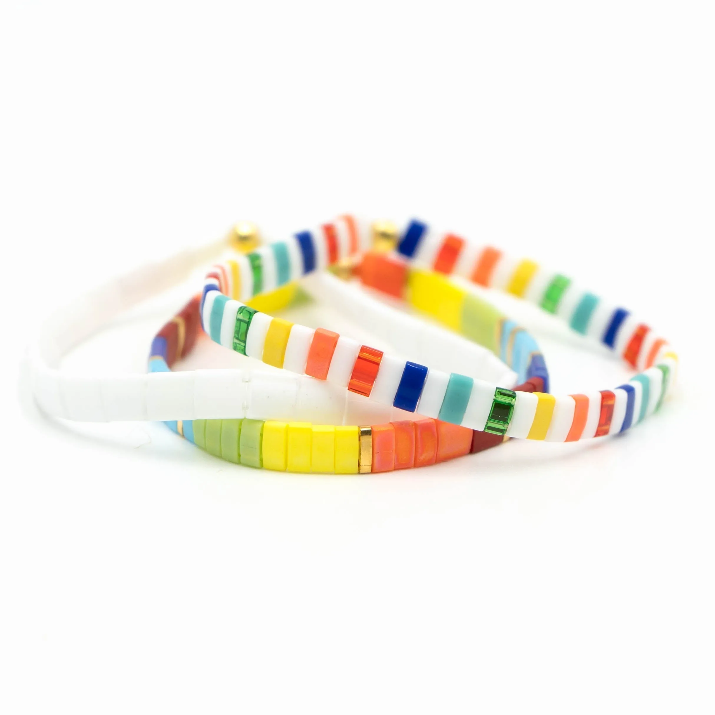 RAINBOW - Tila Bead Bracelets Stack