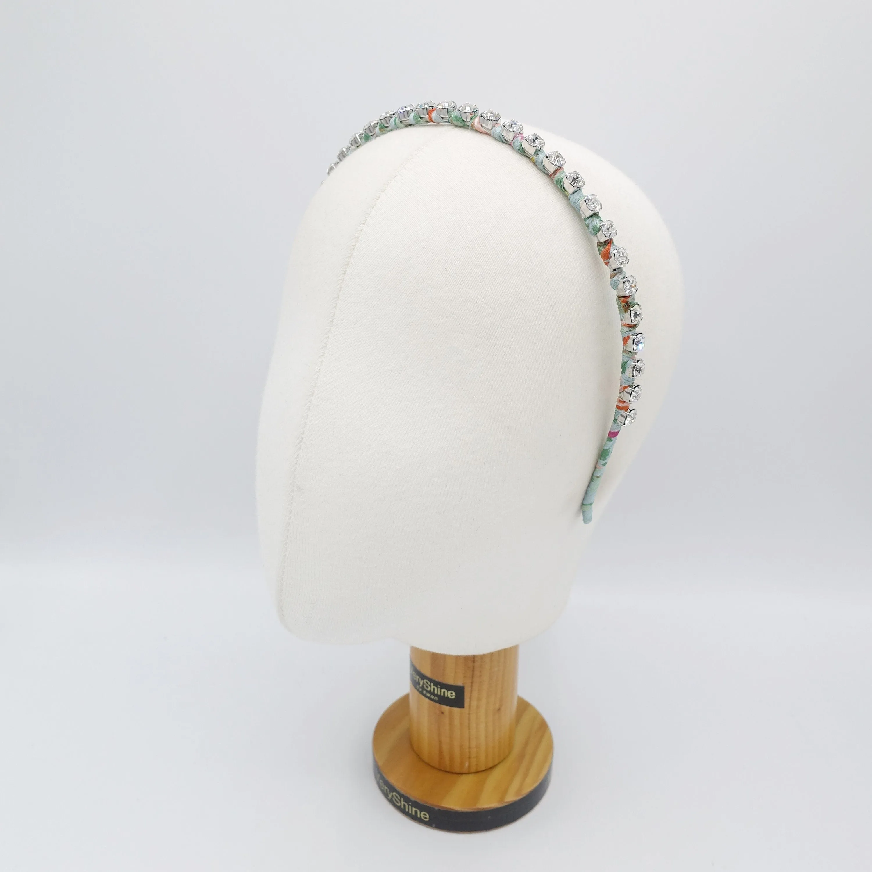 rhinestone floral fabric wrap headband