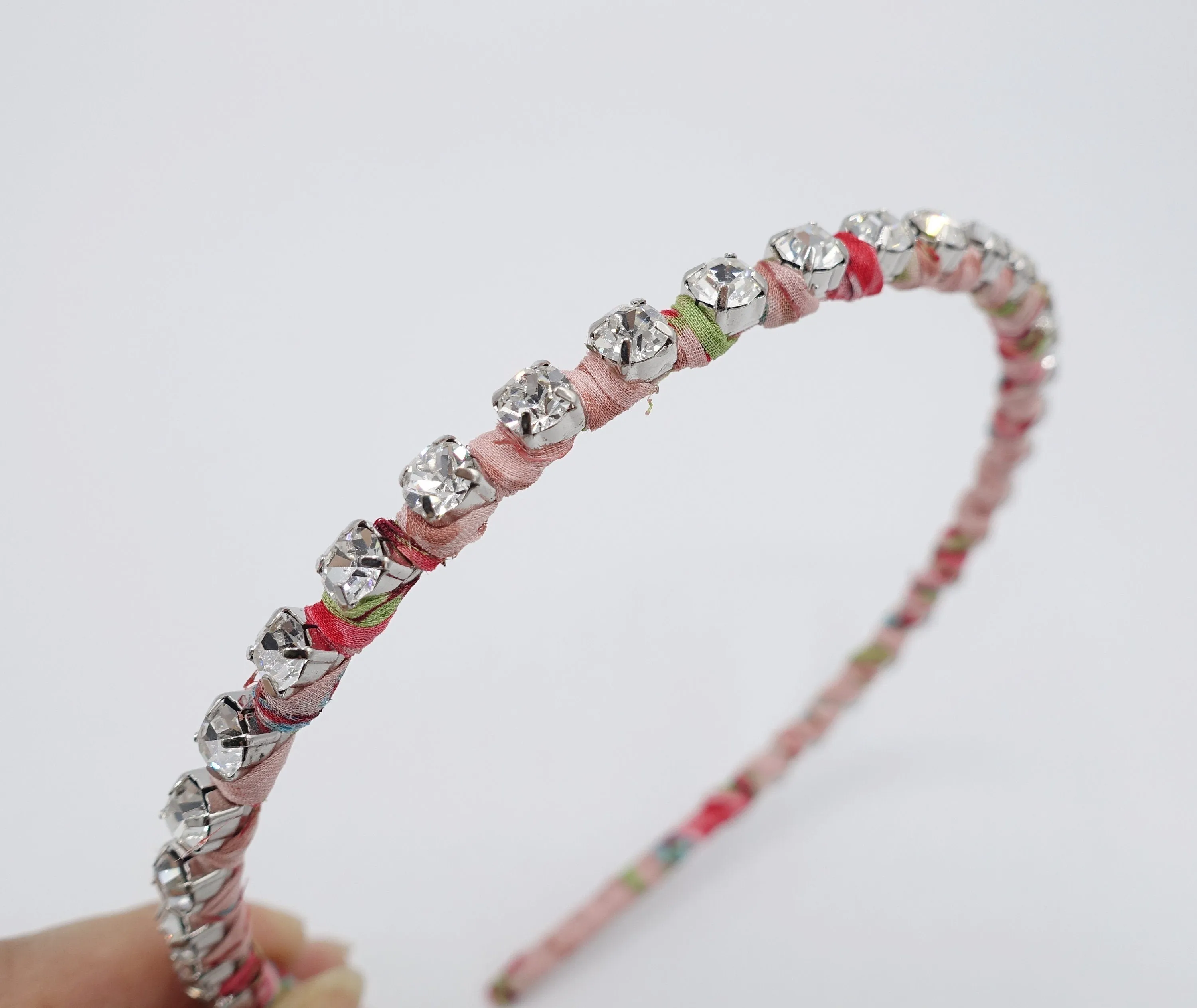 rhinestone floral fabric wrap headband