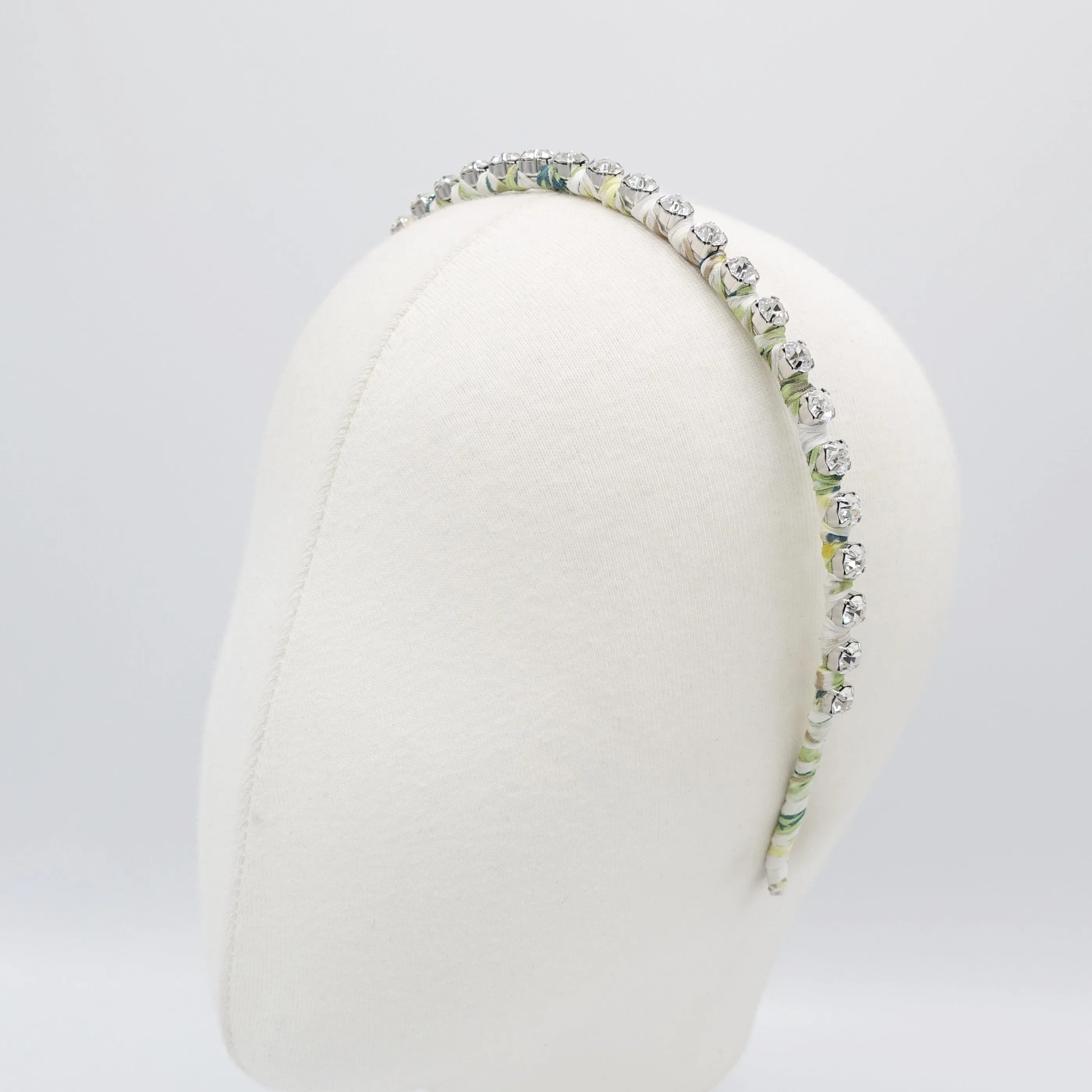 rhinestone floral fabric wrap headband