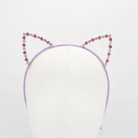 rose rhinestone cat ear embellished headband cute crystal hairband for women