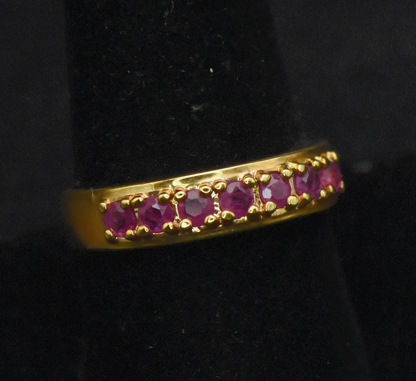 Ross-Simons - Vintage Gold Tone Sterling Silver Ruby Ring - Size 9