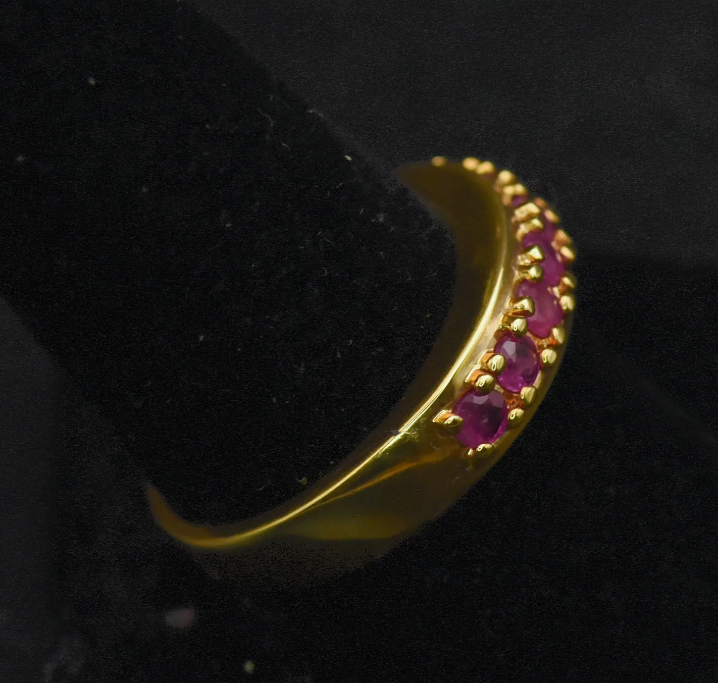 Ross-Simons - Vintage Gold Tone Sterling Silver Ruby Ring - Size 9