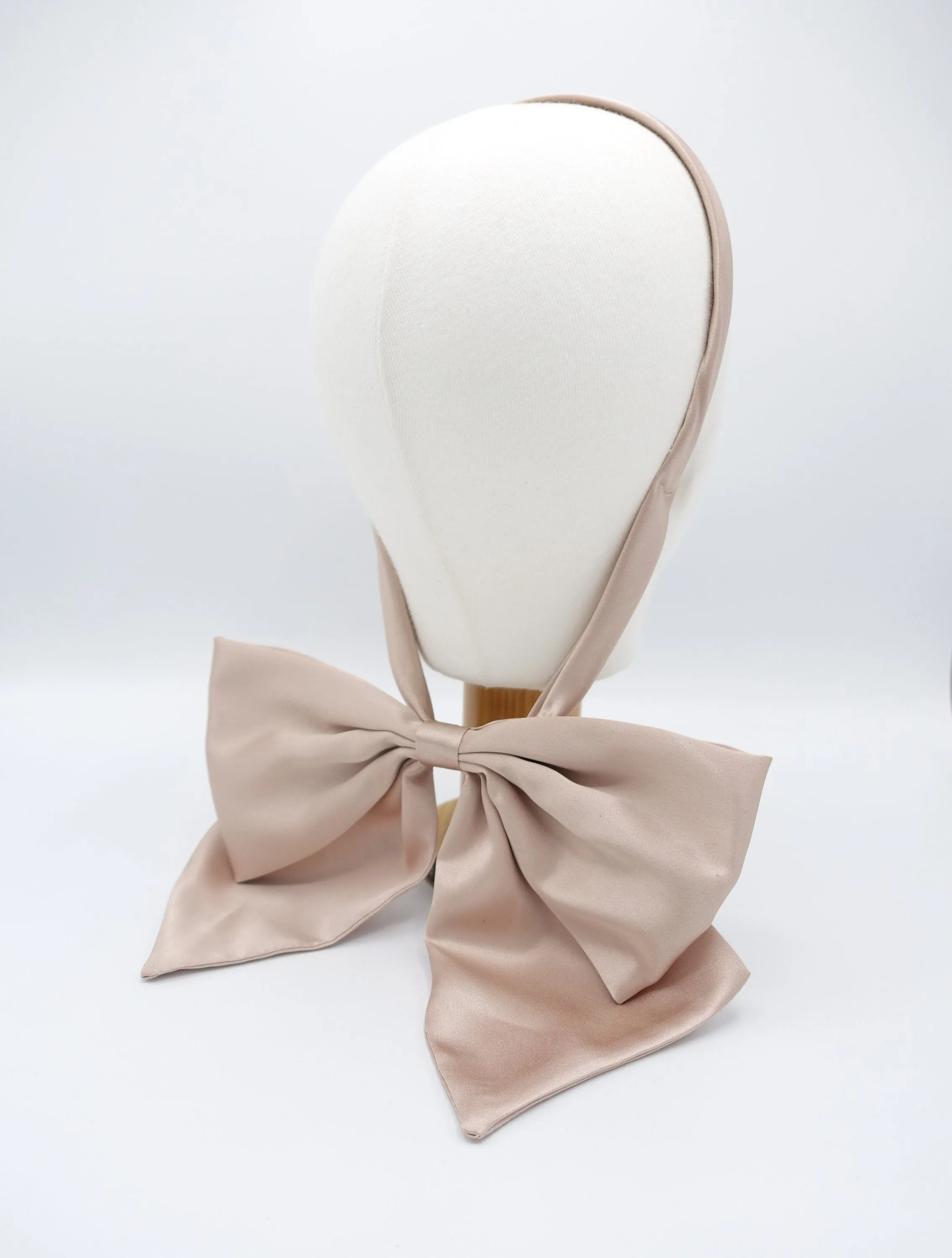 satin headband, satin hair bow, bow headband, bridal hair accessory for women