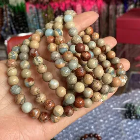 Serpentine Jasper Elastic Bracelet | Healing, Grounding & Energy Protection