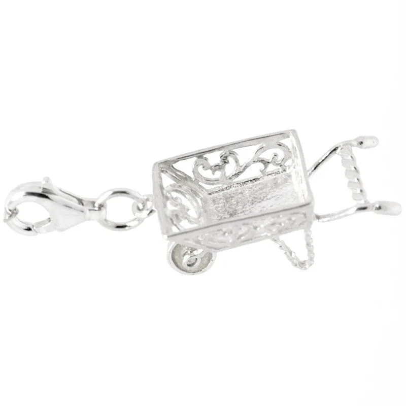 Silver Filigree Wheelbarrow Charm