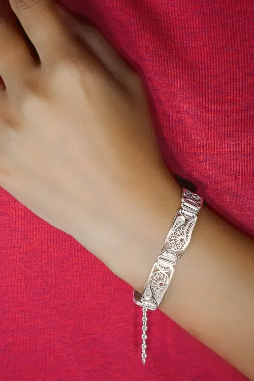 Silver Linings "Paisley" Silver Filigree Handmade Bracelet