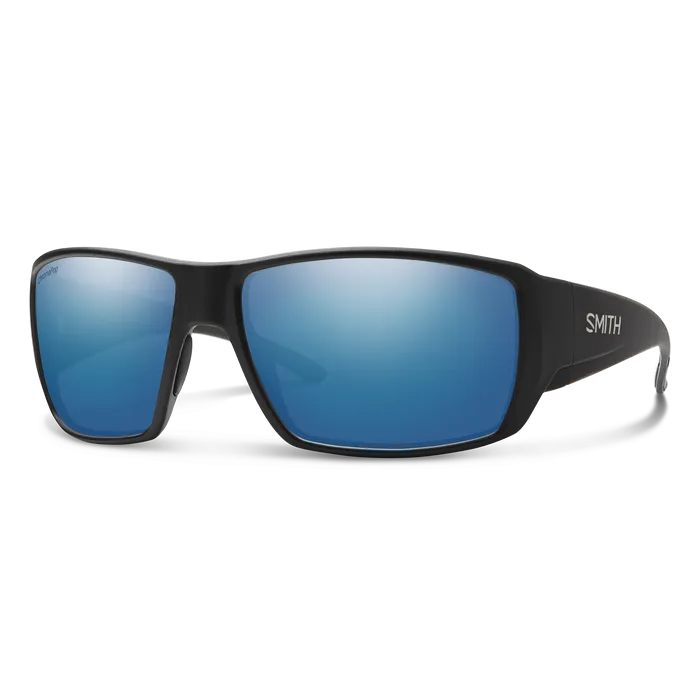 Smith Guide's Choice Matte Black Frame - ChromaPop Glass Polarized Blue Lens - Polarized Sunglasses