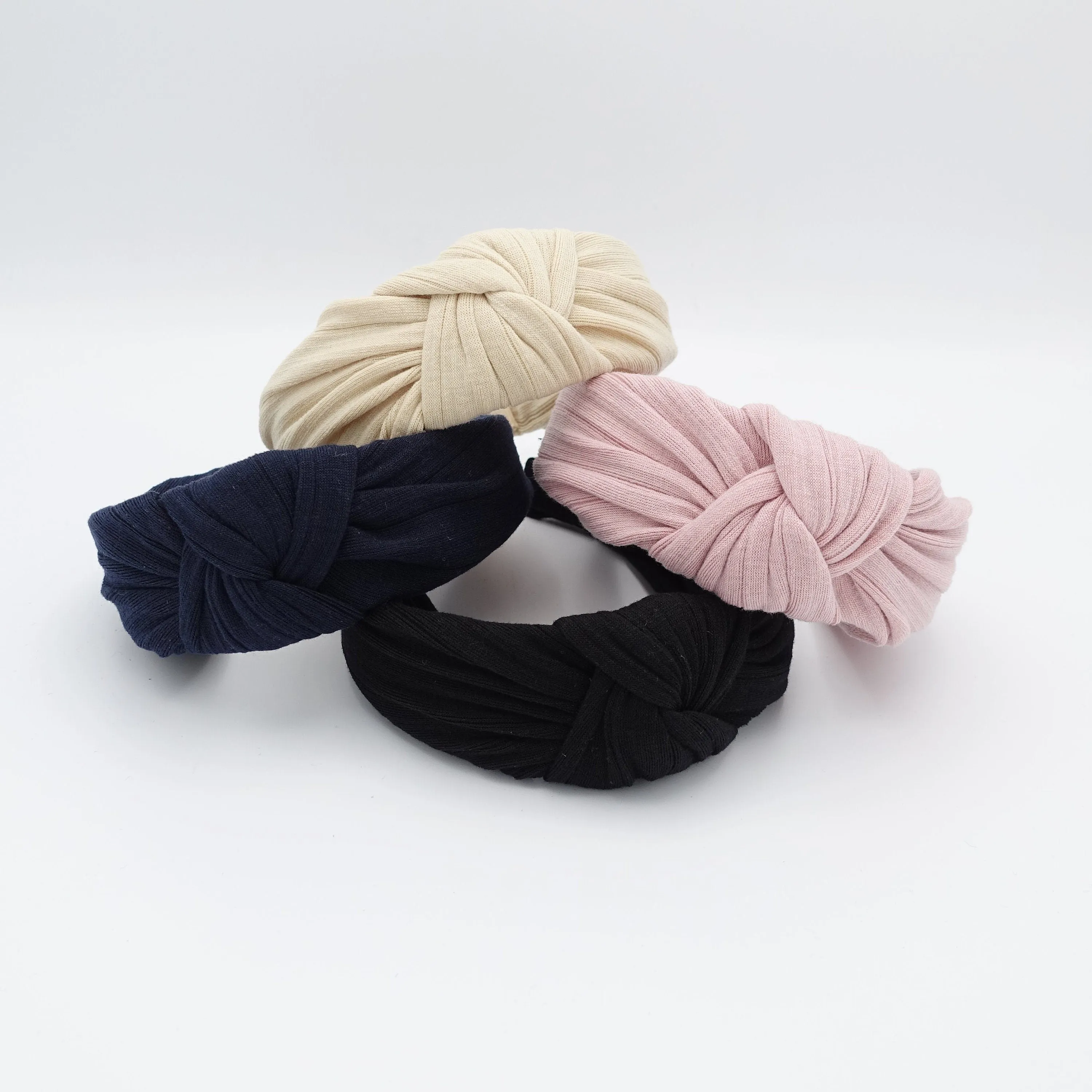 solid corrugated fabric knot headband hairband women hair accessory