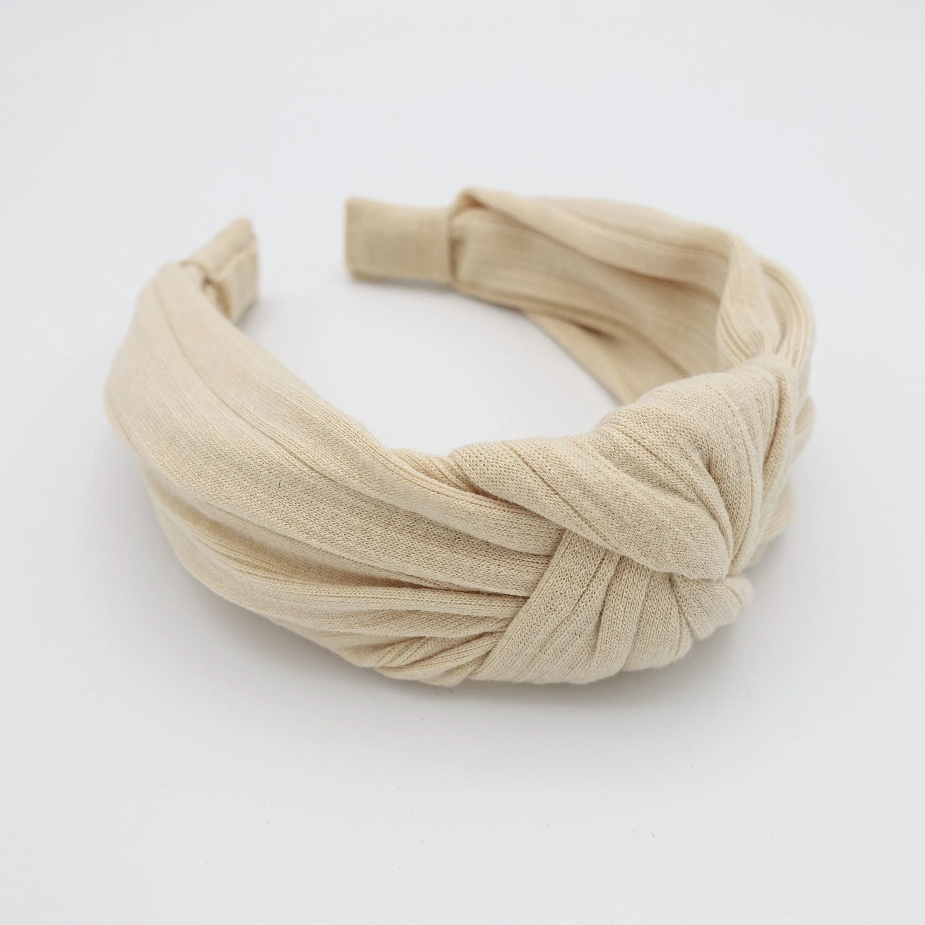 solid corrugated fabric knot headband hairband women hair accessory