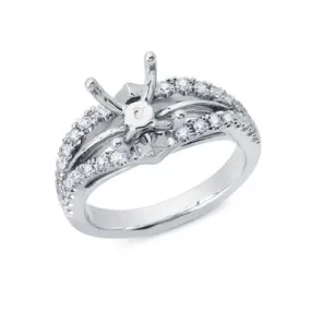 Solitaire Engagement Ring with a Split Shank of Diamonds