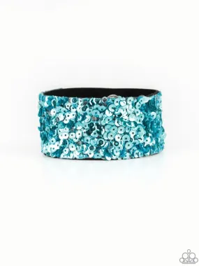 Starry Sequins Blue Urban Rhinestones & Glittered Bracelet - Paparazzi Accessories