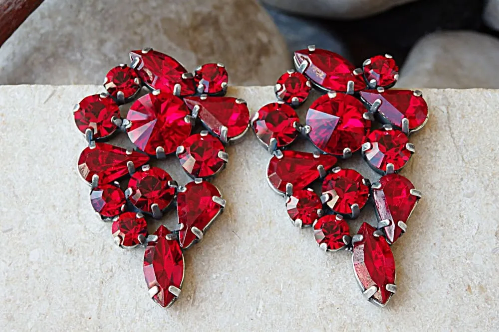 Statement Ruby Earrings