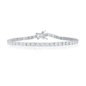 Sterling Silver 7.5" Round 3mm Prong-Set Cubic Zirconia Tennis Bracelet (96617)