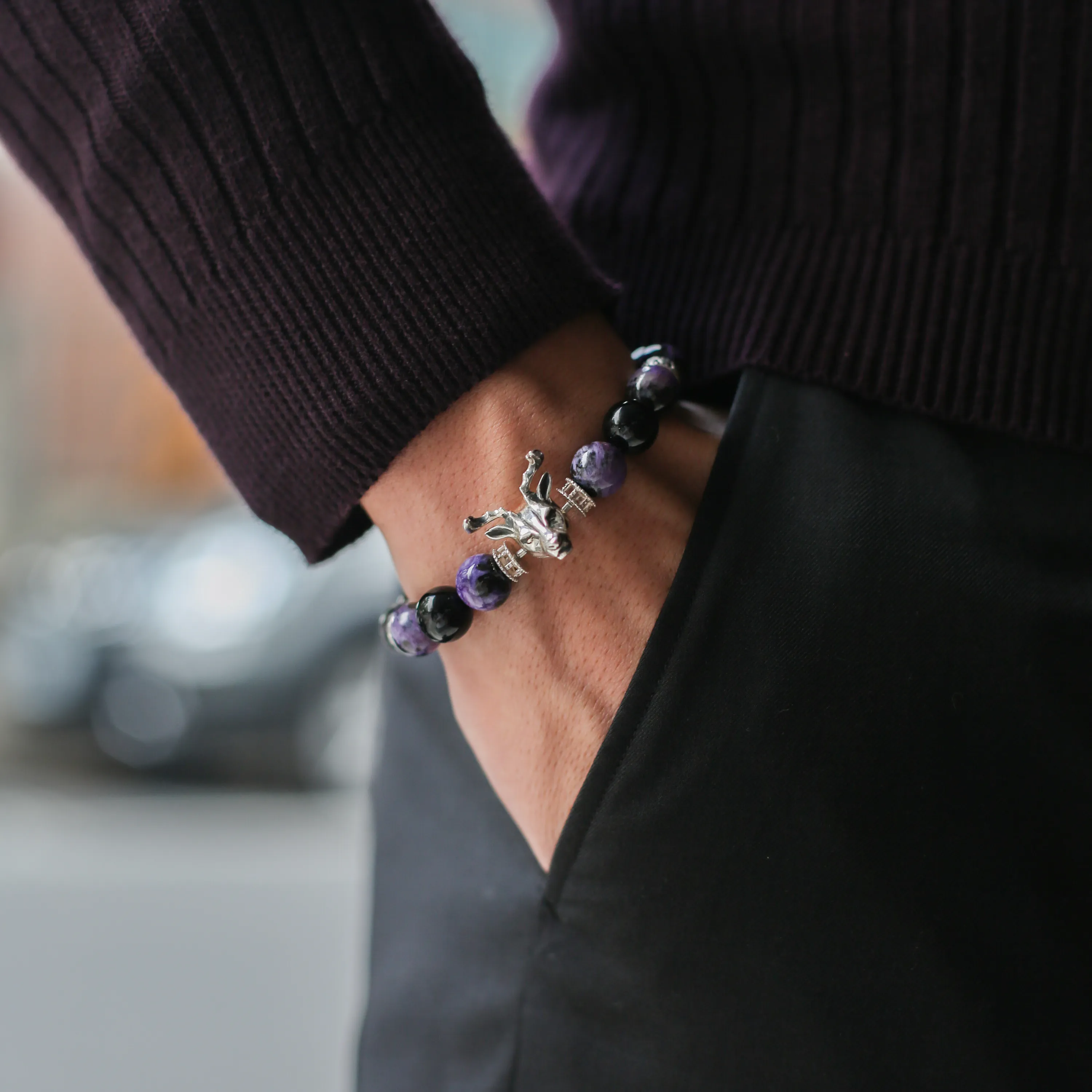 Sterling Silver Beaded Bracelet (Chain Only, without charm)