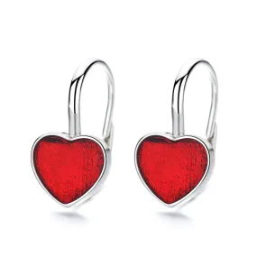 Sterling Silver Ruby Leverback Earrings