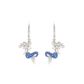 Sterling Silver Sapphire Blue Mermaid Earrings