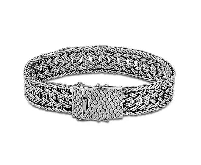 Sterling Silver Woven Slide Insert "Moti Bracelet"