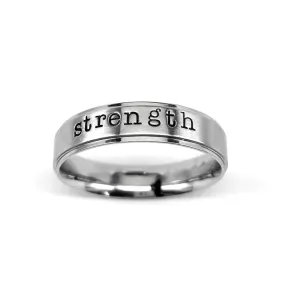 Strength Hand Stamped Band Ring