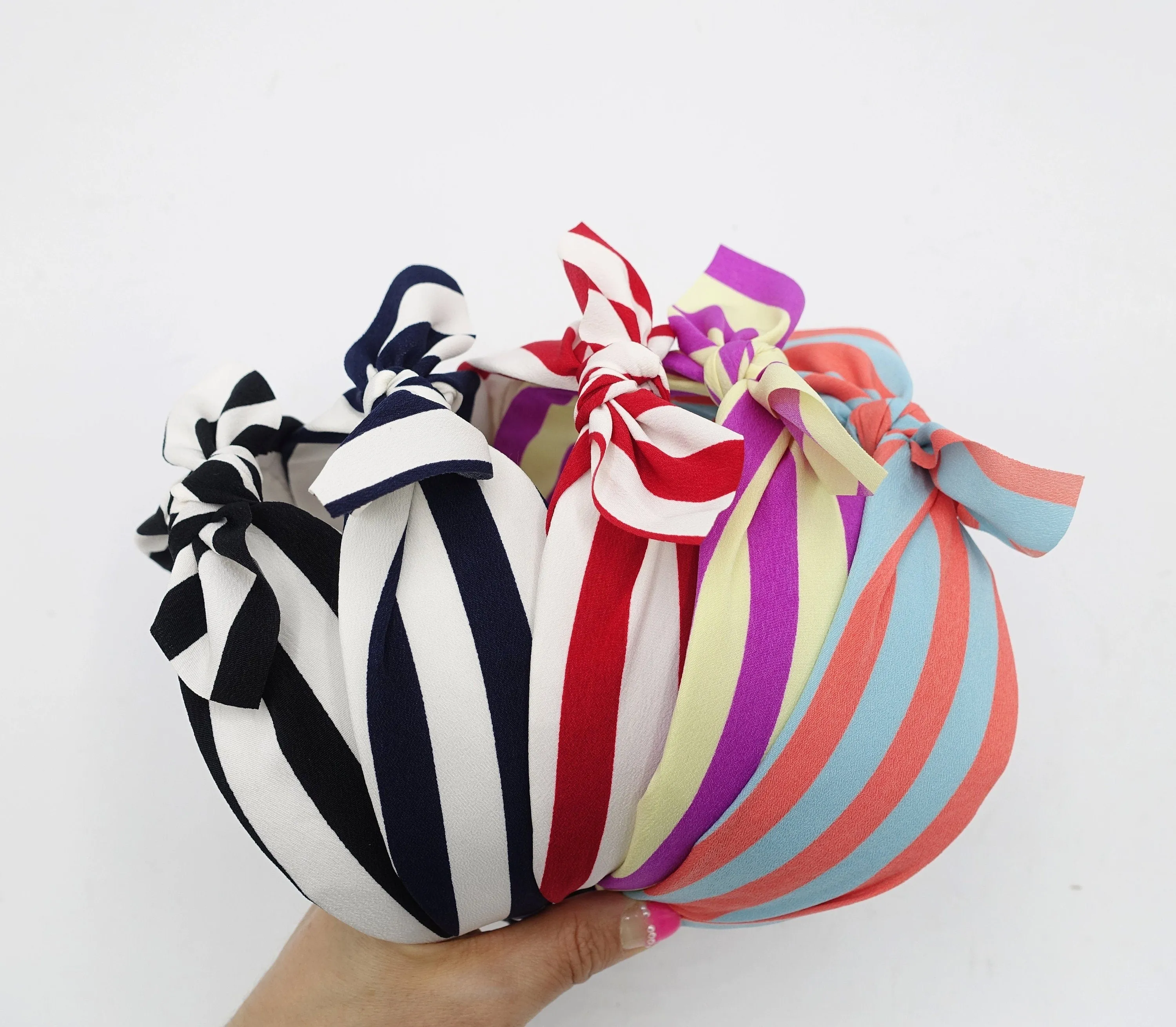 stripe headband bow knotted hairband casual hair accessory for women