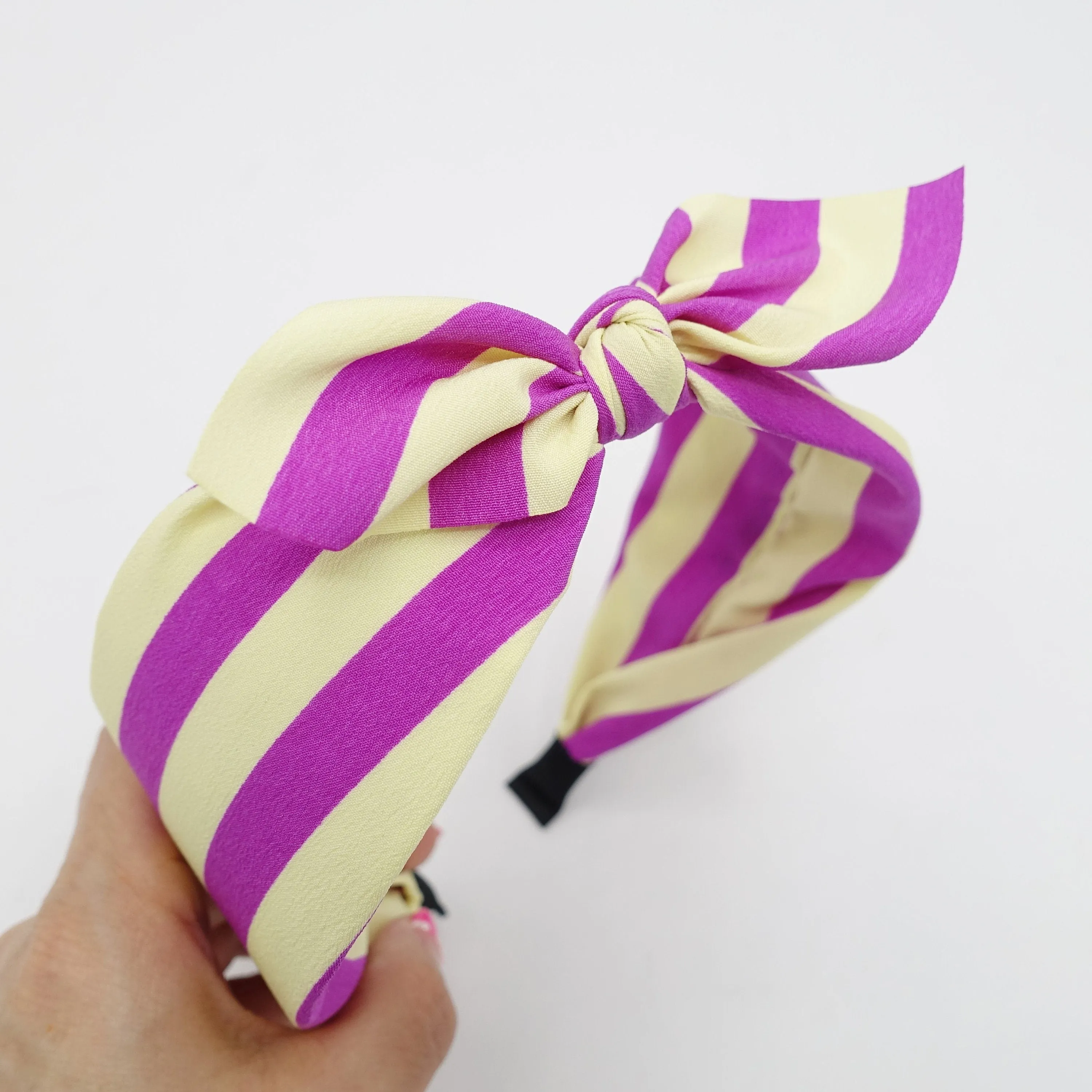 stripe headband bow knotted hairband casual hair accessory for women