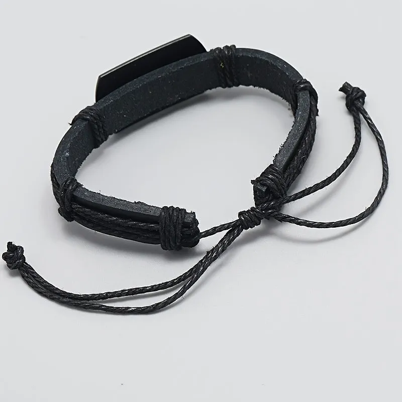 Stylish Multilayer Black Wolf Bracelet Perfect for Boyfriend