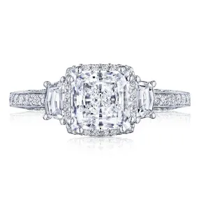 Tacori Dantela Platinum Princess Center Cadillac Engagement Ring 2663PR7