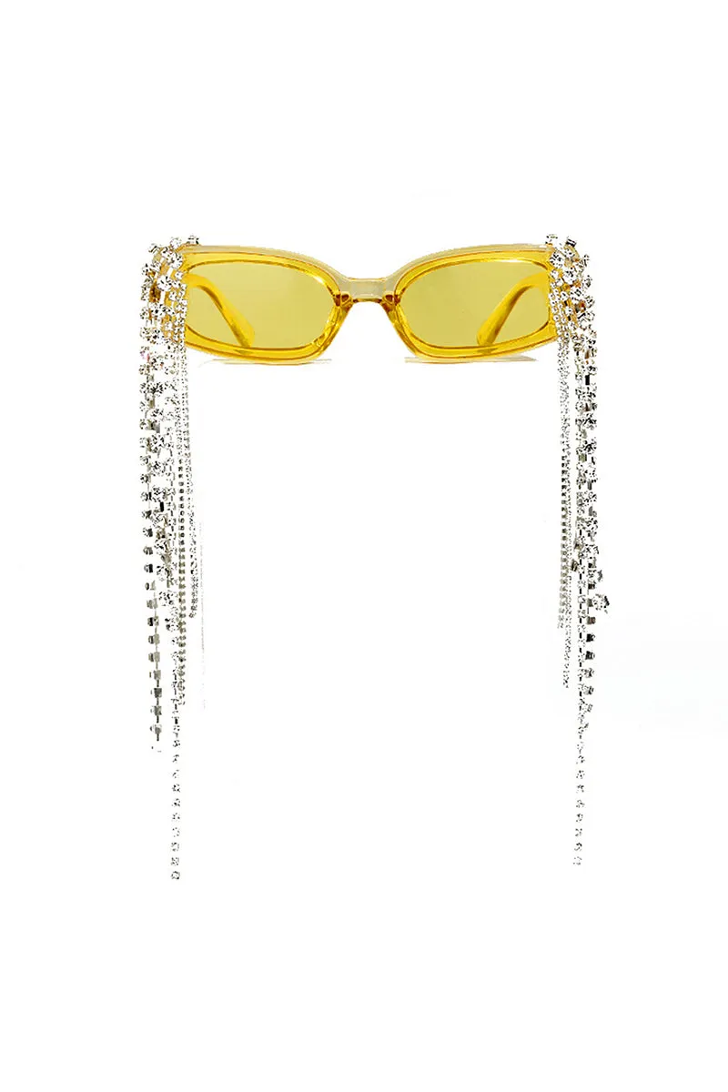 Thyria - Modern Luxury Rhinestone Chi Rectangle Women's Sunglasses