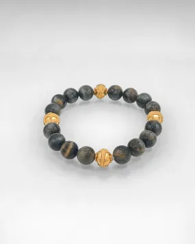 Tiger Eye Bracelet with Balinese Bead Accents